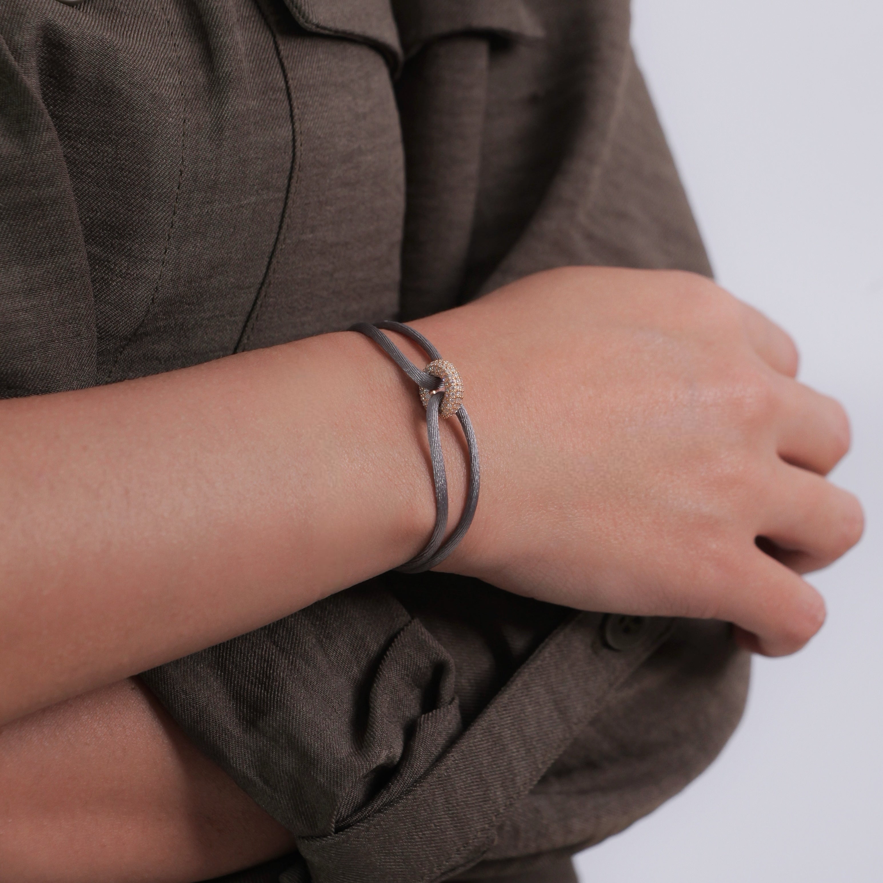 Bracelet Cordon - Mini Rose Soho Pavé